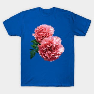 Carnations - Two Pink Carnations and Fern T-Shirt